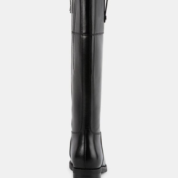 Black Leather Over the Knee Boots - Picture 5 of 13